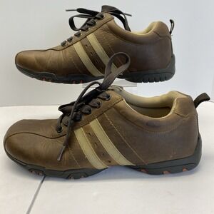 London Underground Shoes Mens 11 Riker Stone Square Toe Oxford Brown Leather EUC